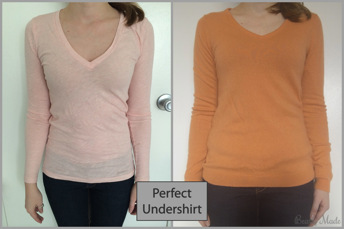 The Perfect Undershirt For A V-Neck Cashmere Sweater - Bearly Made